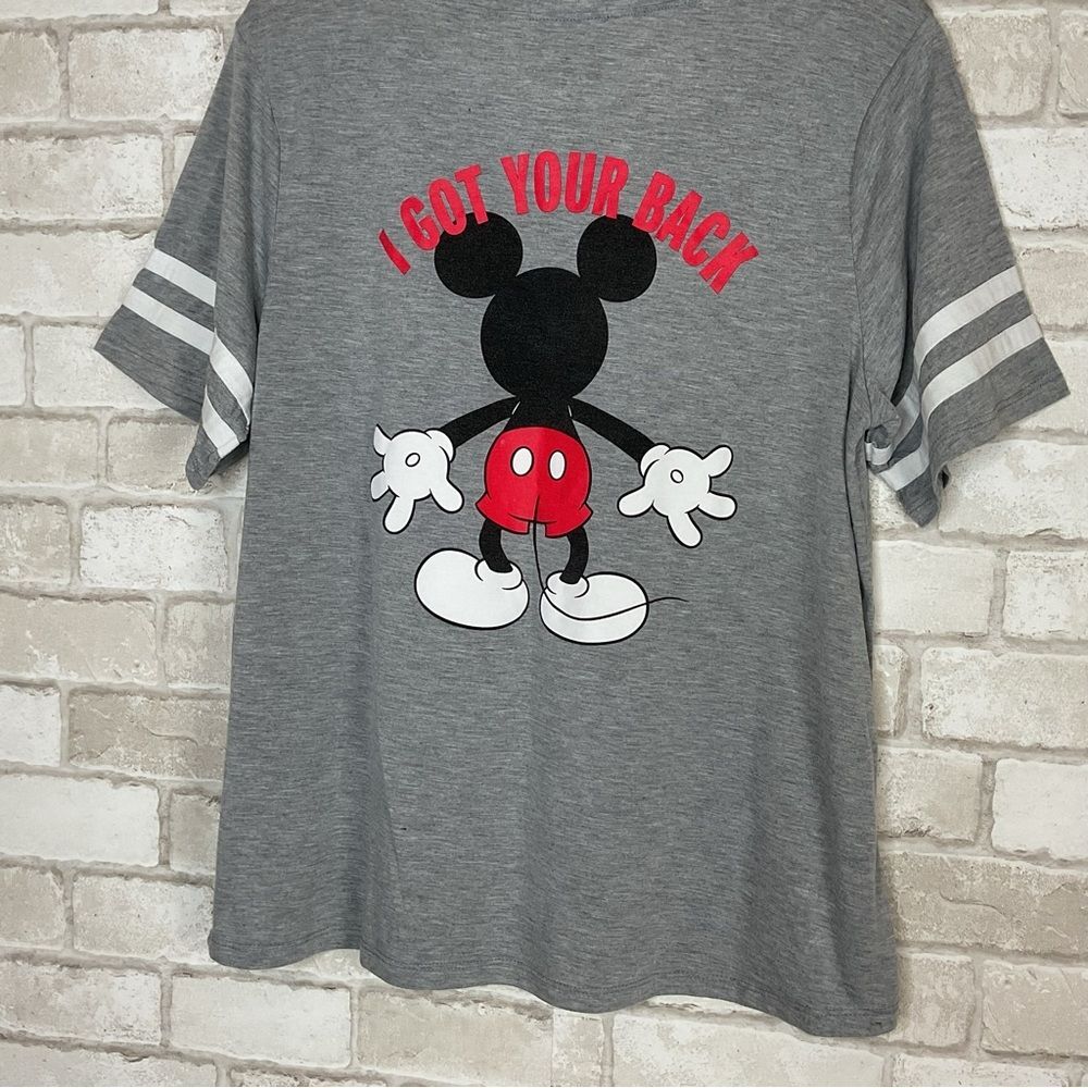 Disney Gray Mickey Mouse V-neck Short Sleeve Tee Size 2X - Picture 6 of 9